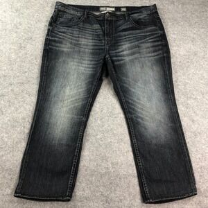 BKE Nolan Mens Jeans 40S Dark Wash Blue Straight Leg Medium Bootcut Stretch